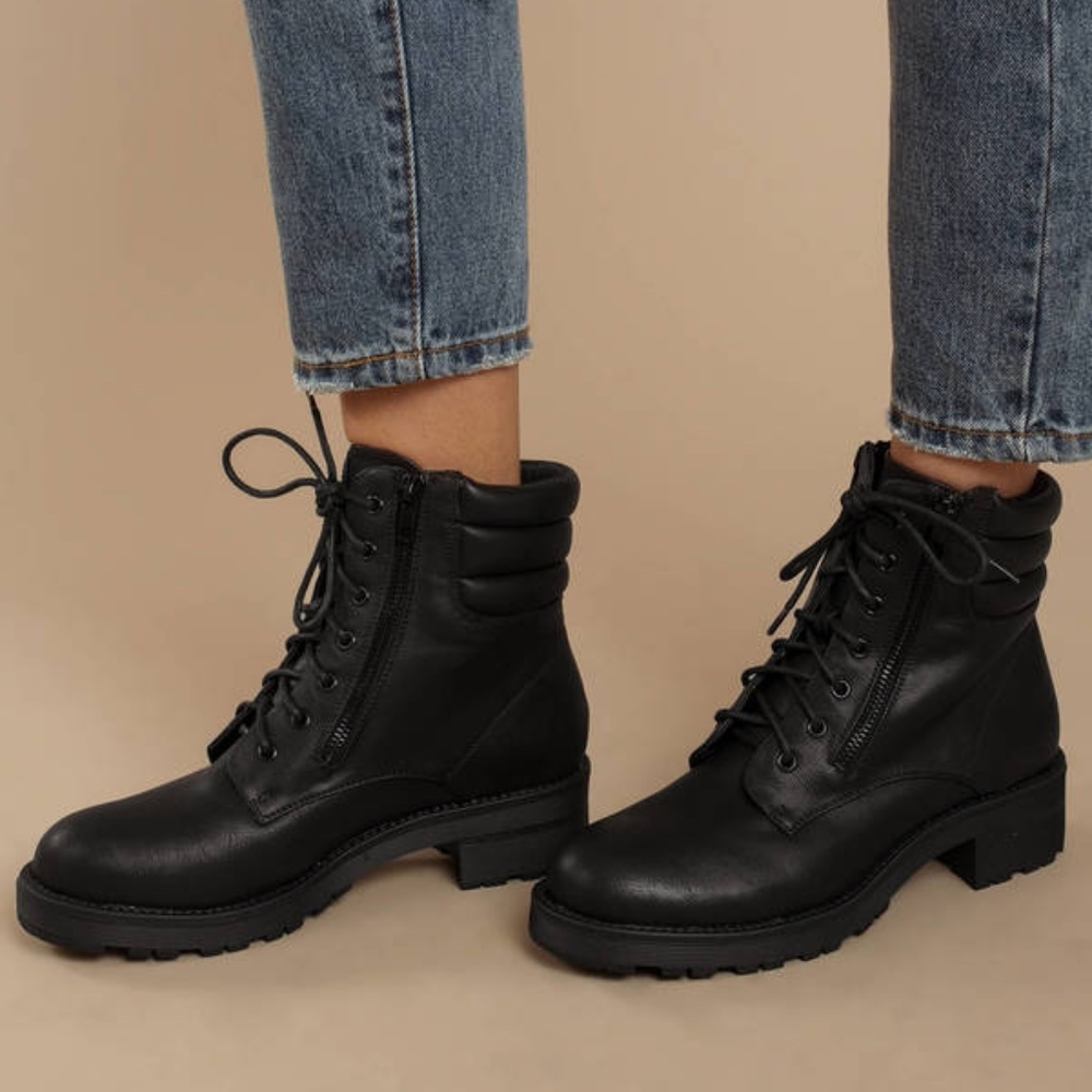 NEW MIA Morrigan Faux Leather Combat Boot